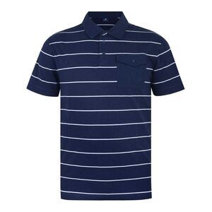 Giorgio Mens Striped Pocket Polo Shirt / Navy/White